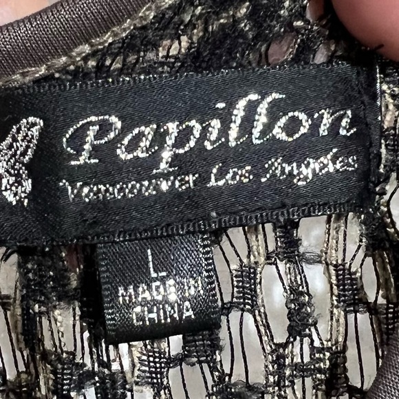 PAPILLON Womens Brown Crochet Lace Lined Mini Dress, Size Large- #315 - Picture 4 of 13